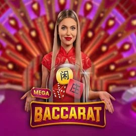 Mega Baccarat slot logo by Pragmatic Play at Golden Panda Casino